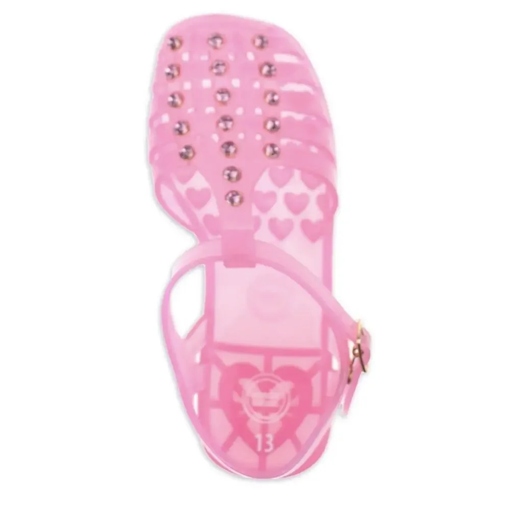 Wonder Nation Girls Pink Crystal Jelly Sandals Fisherman Shoes NWT Kid Size 3
